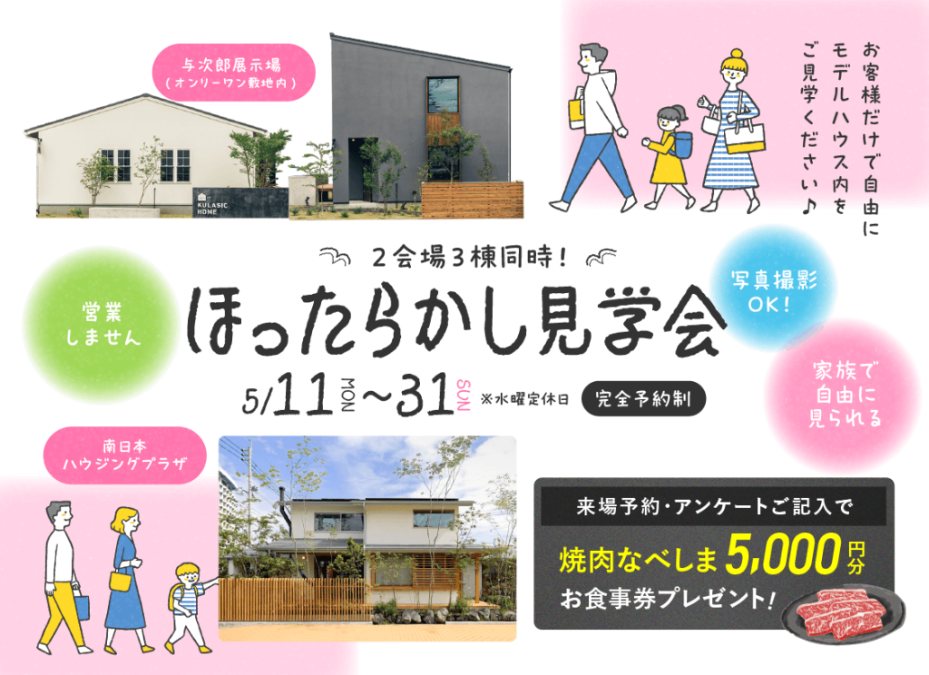 5月11日（月）〜31日（日）ほったらかし見学会