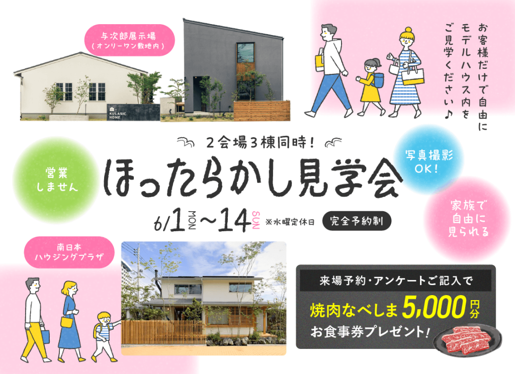 6月1日（月）〜14日（日）ほったらかし見学会