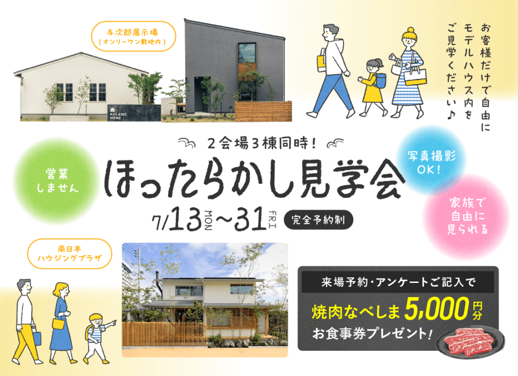 7月13日（月）〜31日（金）ほったらかし見学会